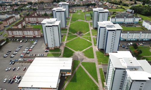 An aerial image of a West Whitlawburn Housing Community Development